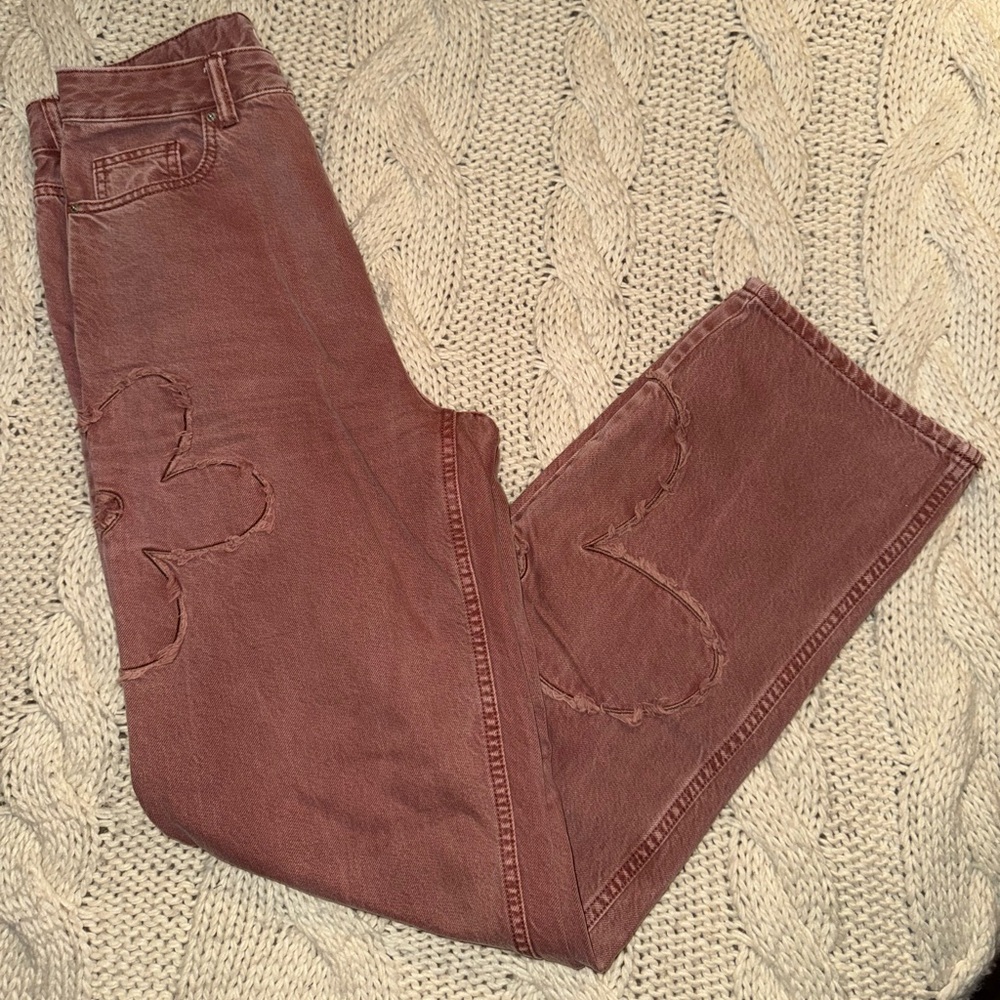 Pacsun womens 90’s boyfriend jeans flower Patches (27)
